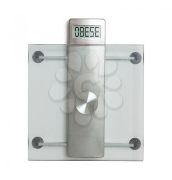 Weight scale isolated on a white background - Obese