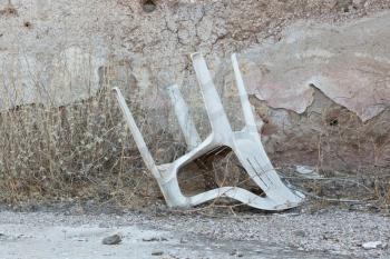 Abandoned house in Greece - Slowly turning into a pile of stones - Abandoned plastic chair