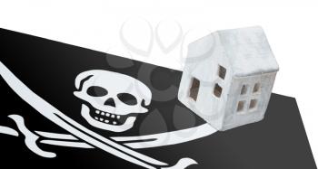 Small house on a flag - Pirate flag
