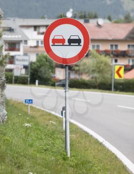 No overtaking sign in a secondary road - Austria