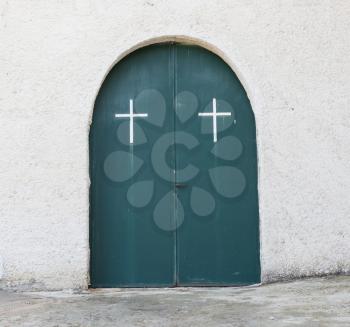 Door of a small church in Greece