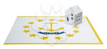 Small house on a flag - Living or migrating to Rhode Island