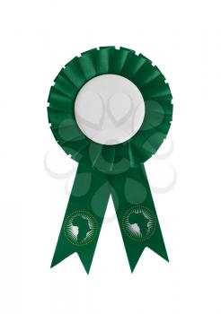 Award ribbon isolated on a white background, African Union