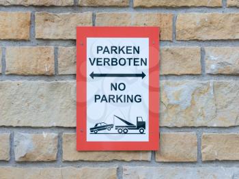 No car or no parking sign in Germany