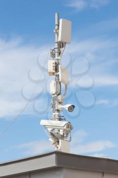 Modern security camera on a pole - Greece