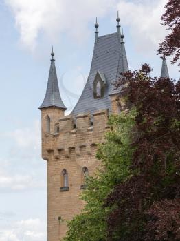 View of famous Hohenzollern Castle, ancestral seat of the imperial House of Hohenzollern and one of Europe's most visited castles, Baden-Wurttemberg, Germany