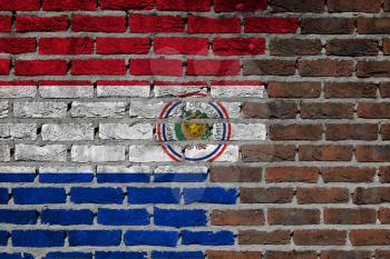Very old dark red brick wall texture - Flag of Paraguay