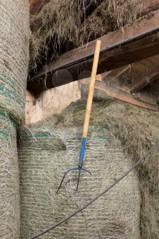 Hay bales in a barn in Austria - Waiting for the winter