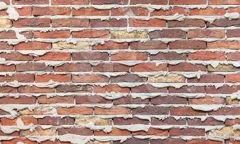Background of old vintage brick wall, close-up