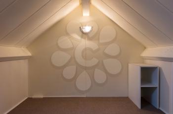 Empty attic room interior - Simple small dutch attic