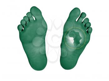 Dead body, feet are isolated on white - African Union
