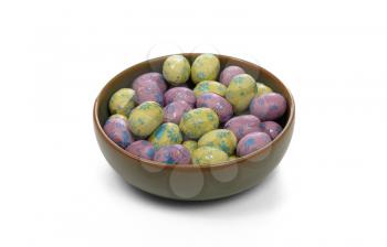 Colorful chocolate easter eggs - Isolated on white