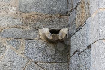 Old stone drain in a fortress in Austria