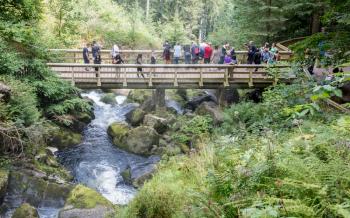 Triberg, Germany - August 17, 2017: Triberg Falls, one of the highest waterfalls in Germany on August 17, 2017.