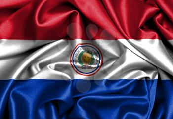 Waving flag, close up - Flag of Paraguay