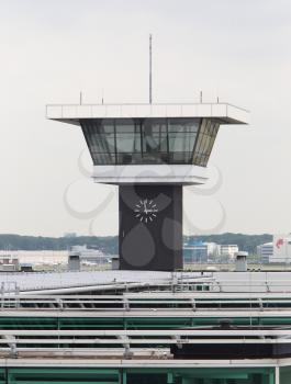 Schiphol, The Netherlands on June 29, 2017; View of the old control tower of Schiphol on 29 june 2017.