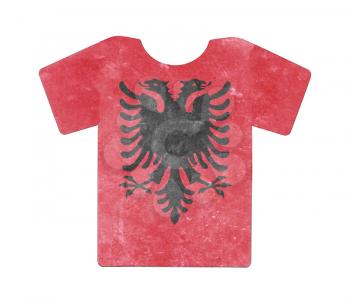 Simple t-shirt, flithy and vintage look, isolated on white - Albania