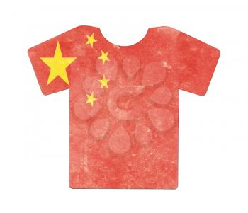 Simple t-shirt, flithy and vintage look, isolated on white - China