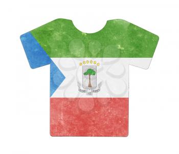 Simple t-shirt, flithy and vintage look, isolated on white - Equatorial Guinea