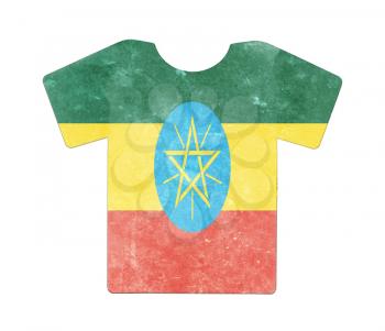 Simple t-shirt, flithy and vintage look, isolated on white - Ethiopia
