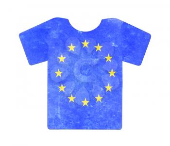 Simple t-shirt, flithy and vintage look, isolated on white - European Union