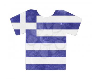 Simple t-shirt, flithy and vintage look, isolated on white - Greece