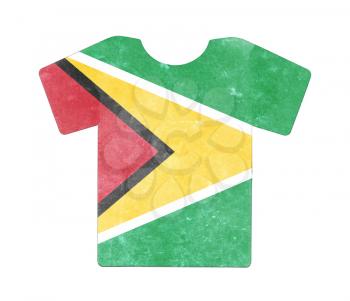 Simple t-shirt, flithy and vintage look, isolated on white - Guyana