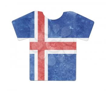 Simple t-shirt, flithy and vintage look, isolated on white - Iceland