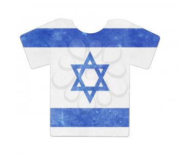 Simple t-shirt, flithy and vintage look, isolated on white - Israel