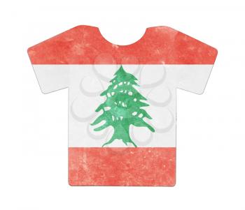 Simple t-shirt, flithy and vintage look, isolated on white - Lebanon