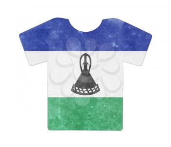 Simple t-shirt, flithy and vintage look, isolated on white - Lesotho