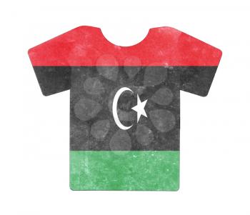 Simple t-shirt, flithy and vintage look, isolated on white - Libya