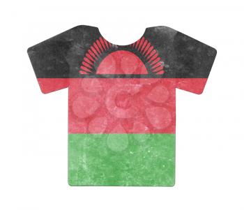 Simple t-shirt, flithy and vintage look, isolated on white - Malawi