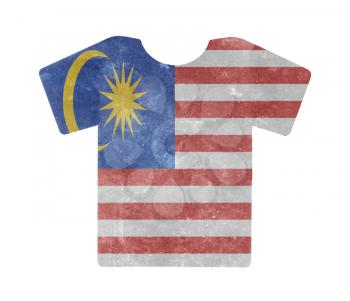 Simple t-shirt, flithy and vintage look, isolated on white - Malaysia