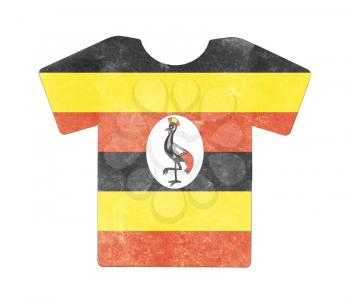 Simple t-shirt, flithy and vintage look, isolated on white - Uganda