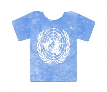 Simple t-shirt, flithy and vintage look, isolated on white - United Nations