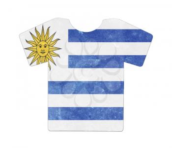 Simple t-shirt, flithy and vintage look, isolated on white - Uruguay