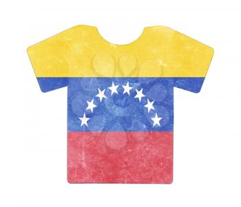 Simple t-shirt, flithy and vintage look, isolated on white - Venezuela