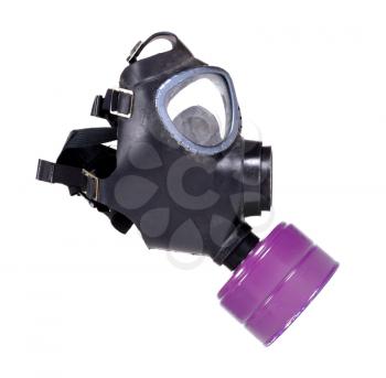 Vintage gasmask isolated on a white background - Purple filter