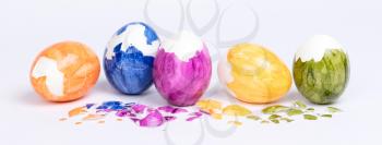 Painted eggs, easter - Isolated on a white background