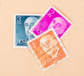 SPAIN - CIRCA 1970: A collection of stamps printed in Spain showing the President, circa 1970