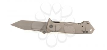 Modern pocket knife, isolated on a white background