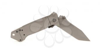 Modern pocket knife, isolated on a white background