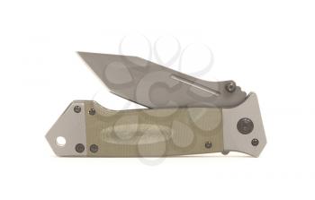 Folded odern pocket knife, isolated on a white background