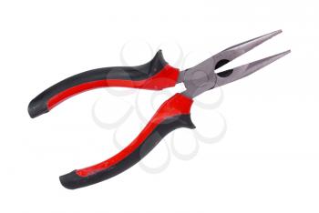 Simple pliers tool isolated on white background, red