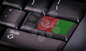Flag on button keyboard, flag of Afghanistan
