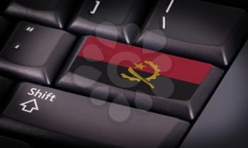 Flag on button keyboard, flag of Angola