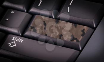 Symbol on button keyboard, army camouflage pattern