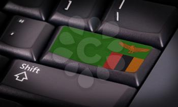 Flag on button keyboard, flag of Zambia