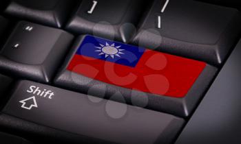 Flag on button keyboard, flag of Taiwan